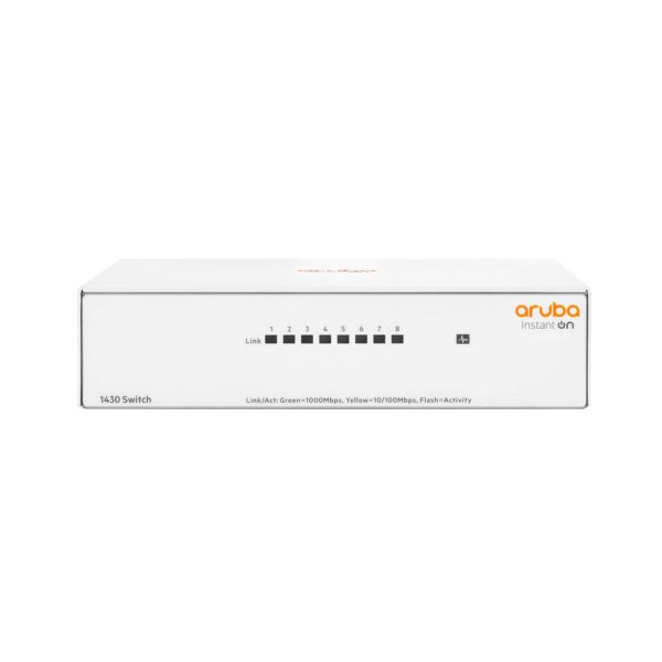Hewlett Packard Enterprise Aruba Instant On 1430 8G Unmanaged L2 Gigabit Ethernet (10/100/1000) Wit (R8R45A#ABB) Hewlett Packard Enterprise Aruba Instant On 1430 8G Unmanaged L2 Gigabit Ethernet (10/100/1000) Wit (R8R45A#ABB)