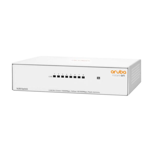 Hewlett Packard Enterprise Aruba Instant On 1430 8G Unmanaged L2 Gigabit Ethernet (10/100/1000) Wit (R8R45A#ABB)