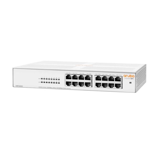 Hewlett Packard Enterprise Aruba Instant On 1430 16G Unmanaged L2 Gigabit Ethernet (10/100/1000) 1U Wit (R8R47A#ABB)