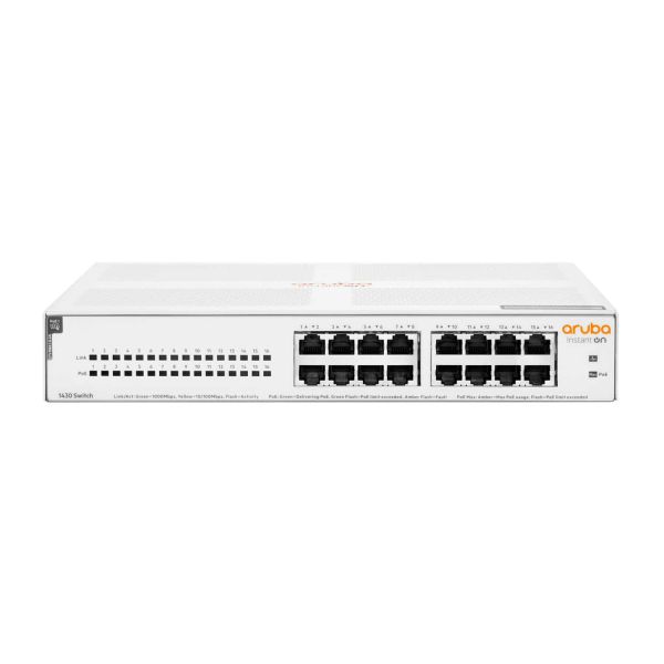 Hewlett Packard Enterprise Aruba Instant On 1430 16G Class4 PoE 124W Unmanaged L2 Gigabit Ethernet (10/100/1000) Power over Ethernet (PoE) 1U Wit (R8R48A#ABB) Hewlett Packard Enterprise Aruba Instant On 1430 16G Class4 PoE 124W Unmanaged L2 Gigabit Ethernet (10/100/1000) Power over Ethernet (PoE) 1U Wit (R8R48A#ABB)