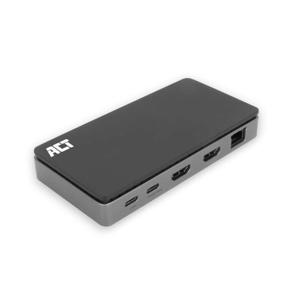 ACT USB-C 4K MST dockingstation voor 2 HDMI-monitoren, Ethernet, USB-C, 3x USB-A, PD passthrough en 1 meter lange afneembare USB-C-kabel (AC7093)