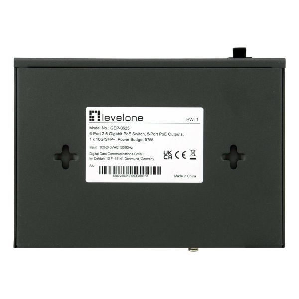 LevelOne GEP-0625 netwerk-switch Unmanaged 2.5G Ethernet (100/1000/2500) Power over Ethernet (PoE) Zwart (GEP-0625)