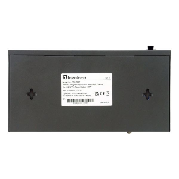 LevelOne GEP-0925 netwerk-switch Unmanaged 2.5G Ethernet (100/1000/2500) Power over Ethernet (PoE) Zwart (GEP-0925)