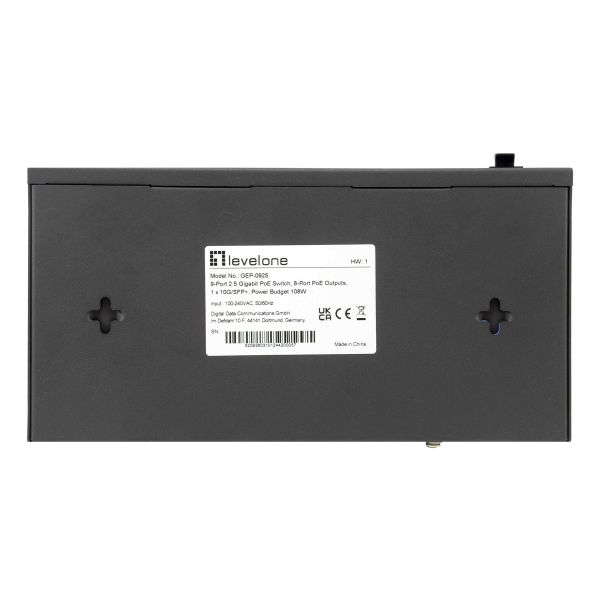 LevelOne GEP-0925 netwerk-switch Unmanaged 2.5G Ethernet (100/1000/2500) Power over Ethernet (PoE) Zwart (GEP-0925)
