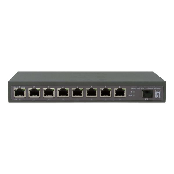 LevelOne GEP-0925 netwerk-switch Unmanaged 2.5G Ethernet (100/1000/2500) Power over Ethernet (PoE) Zwart (GEP-0925)