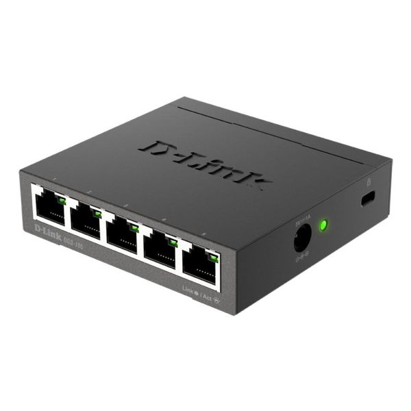 D-Link DGS-105 Unmanaged L2 Gigabit Ethernet (10/100/1000) Zwart (DGS-105)