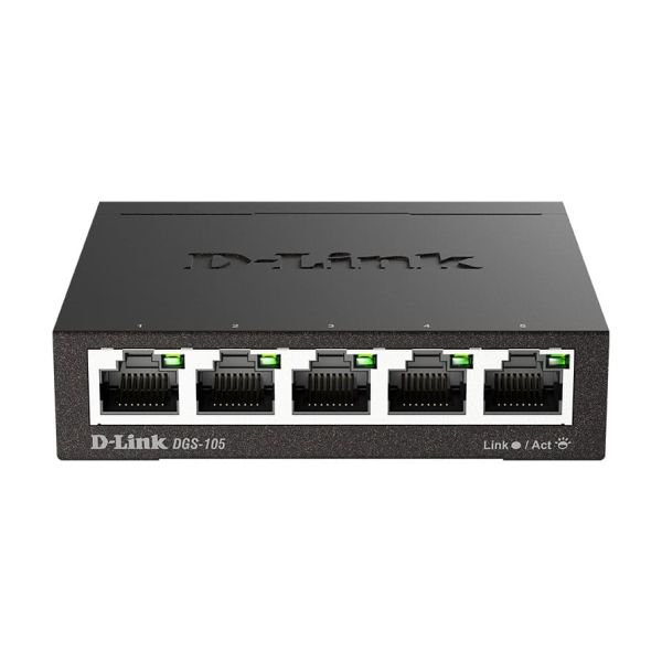 D-Link DGS-105 Unmanaged L2 Gigabit Ethernet (10/100/1000) Zwart (DGS-105)