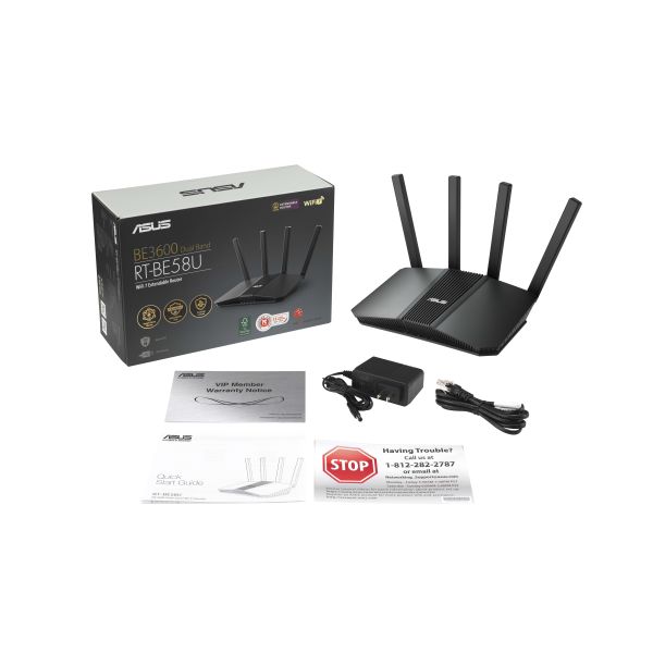 ASUS RT-BE58U V2 draadloze router 2.5 Gigabit Ethernet Dual-band (2.4 GHz / 5 GHz) Zwart (RT-BE58U) ASUS RT-BE58U draadloze router 2.5 Gigabit Ethernet Dual-band (2.4 GHz / 5 GHz) Zwart (RT-BE58U)