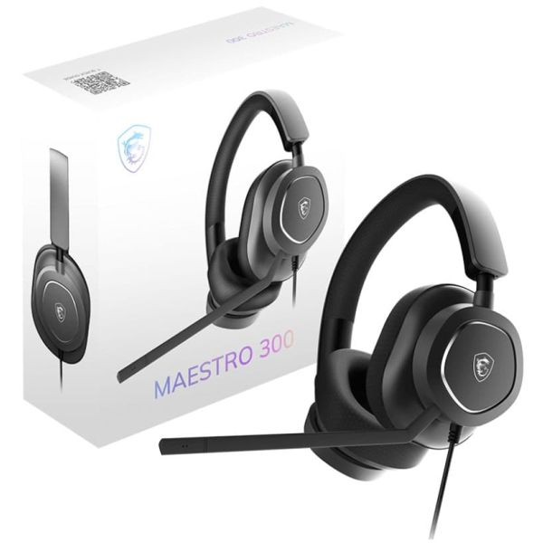 MSI Maestro 300 Headset Bedraad Hoofdband Gamen USB Type-C / USB Type-A Zwart (OS3-8ZC8001-000)