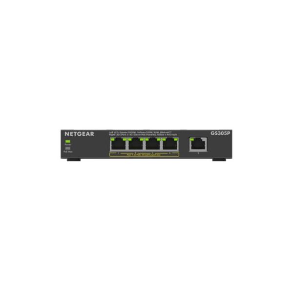 NETGEAR GS305Pv3 Unmanaged Gigabit Ethernet (10/100/1000) Power over Ethernet (PoE) Zwart (GS305P-300EUS)