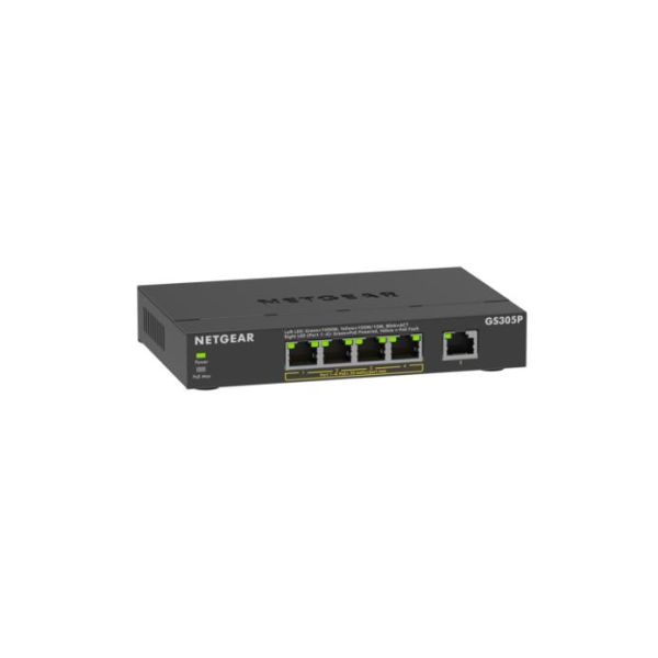 NETGEAR GS305Pv3 Unmanaged Gigabit Ethernet (10/100/1000) Power over Ethernet (PoE) Zwart (GS305P-300EUS)