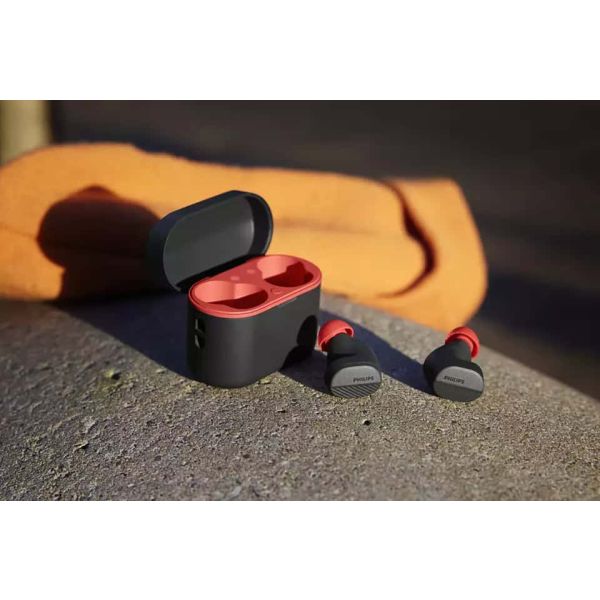 Philips TAA5508BK/00 hoofdtelefoon/headset True Wireless Stereo (TWS) In-ear Oproepen/muziek Bluetooth Zwart, Rood (TAA5508BK/00)