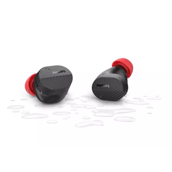 Philips TAA5508BK/00 hoofdtelefoon/headset True Wireless Stereo (TWS) In-ear Oproepen/muziek Bluetooth Zwart, Rood (TAA5508BK/00)