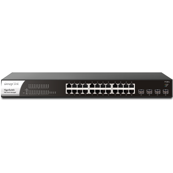 Draytek Switch 440mm DrayTek VigorSwitch  P-1281X  4*SFP+/24*GE/PoE (VSWITCHP1281X-DE-AT-CH)