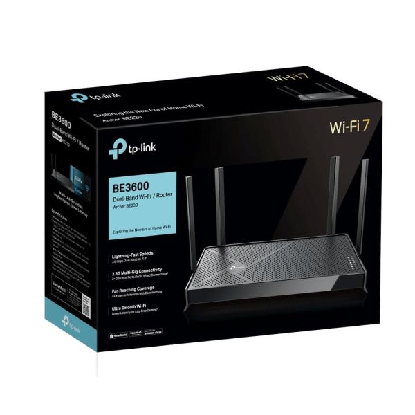 TP-Link Archer BE230 draadloze router 2.5 Gigabit Ethernet Dual-band (2.4 GHz / 5 GHz) Zwart (ARCHER BE230)