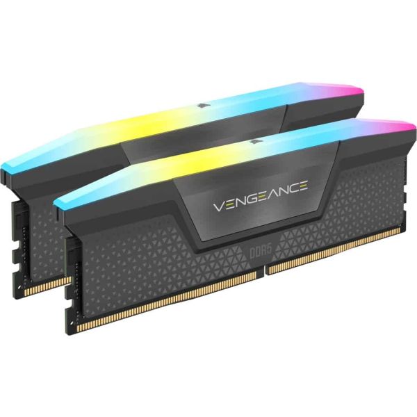 CORSAIR Vengeance RGB - DDR5 - Kit - 32GB: 2 x 16GB - DIMM 288-PIN - 1600 MHz / PC5-51200 - CL32 - Grau (CMH32GX5M2B6400Z32) (CMH32GX5M2B6400Z32)
