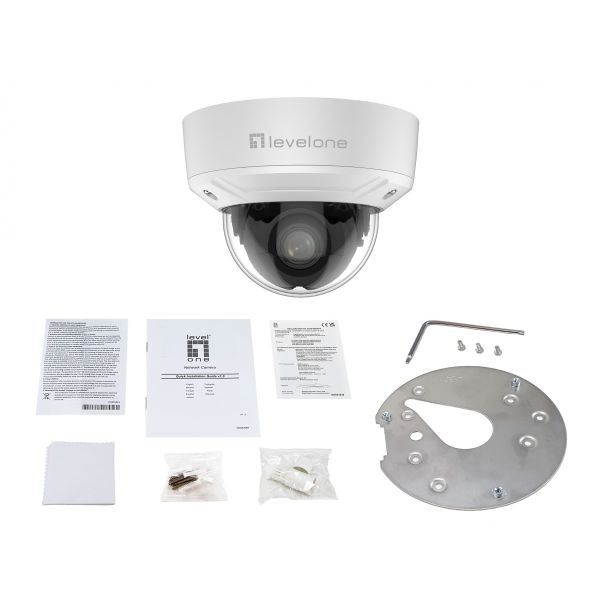 LevelOne FCS-3461 bewakingscamera Dome IP-beveiligingscamera Binnen & buiten 1920 x 1080 Pixels Plafond (FCS-3461)