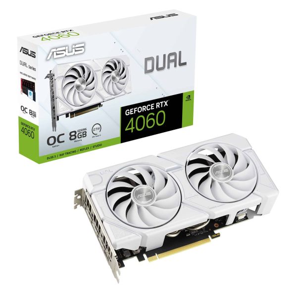 ASUS Dual -RTX4060-O8G-EVO-WHITE NVIDIA GeForce RTX 4060 8 GB GDDR6 (90YV0JCB-M0NA00)