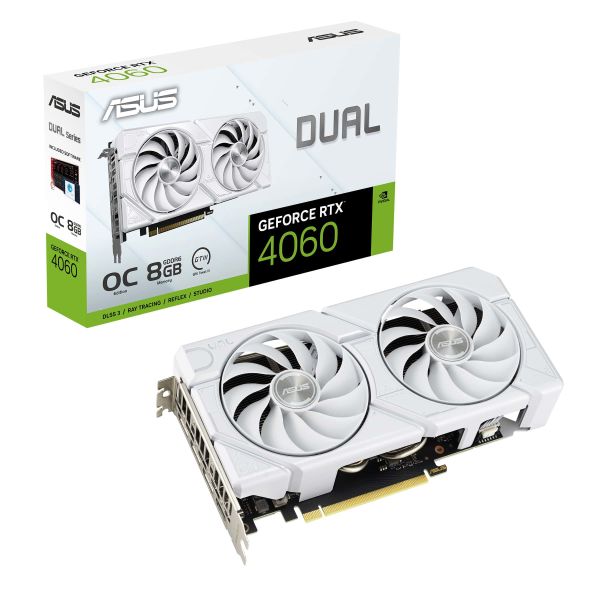 ASUS Dual -RTX4060-O8G-EVO-WHITE NVIDIA GeForce RTX 4060 8 GB GDDR6 (90YV0JCB-M0NA00)