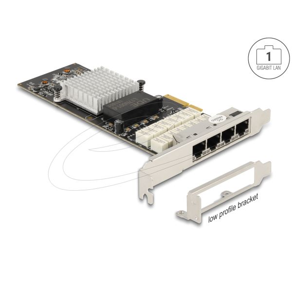 DELOCK PCI Express x4 Karte zu 4x RJ45 Gigabit LAN i350 Port (88610)