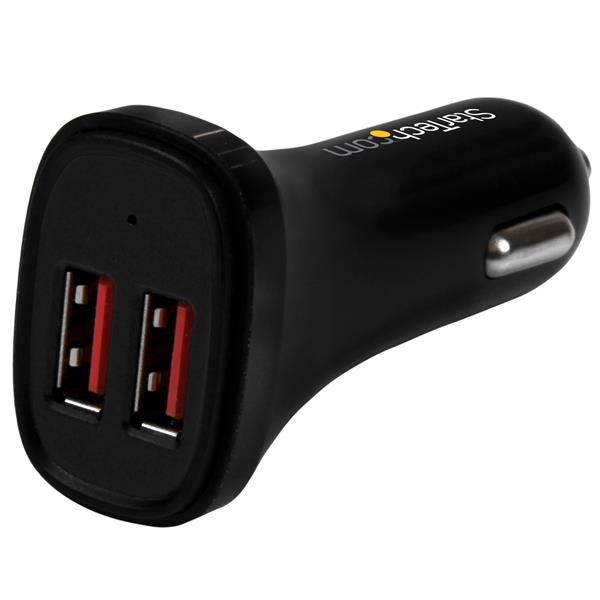 StarTech.com Dubbele USB autolader dual USB 24W/4.8A 2 poorts zwart (USB2PCARBKS)