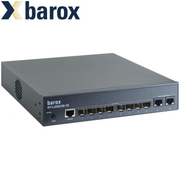 barox Switch 8-Port 1/10GSFP+ 2x1/2,5/5/10G, RJ45 management (RY-LGSO38-10)