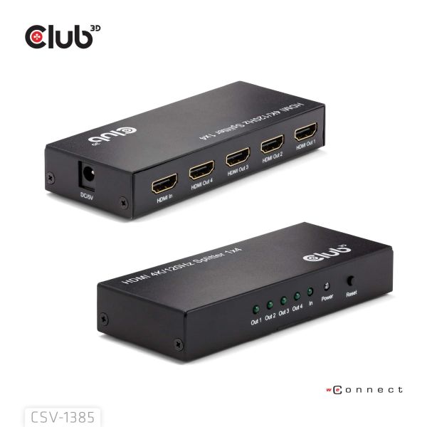 CLUB3D 1 to 4 HDMI™ Splitter 4K120Hz (CSV-1385)