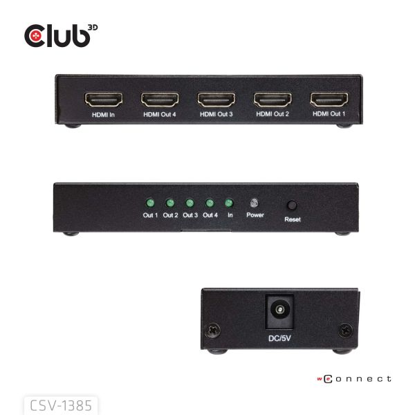 CLUB3D 1 to 4 HDMI™ Splitter 4K120Hz (CSV-1385)