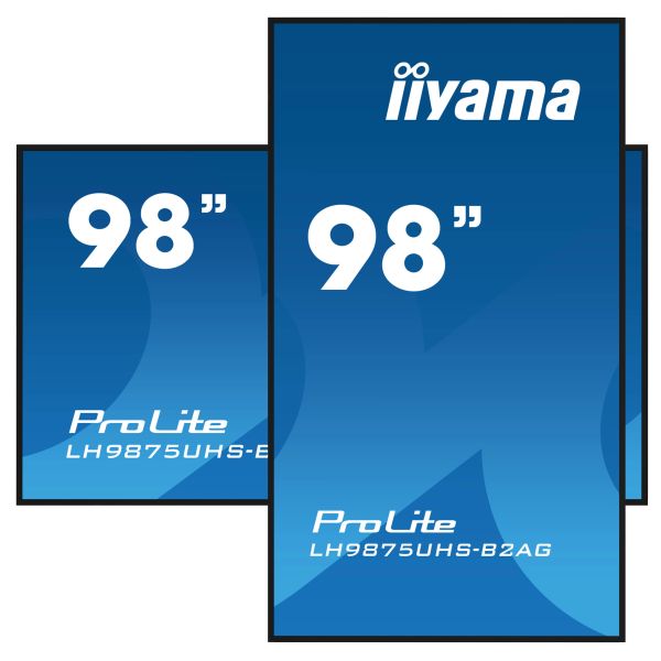 iiyama LH9875UHS-B2AG beeldkrant Digitale signage flatscreen 2,48 m (97.5") LED Wifi 500 cd/m² 4K Ultra HD Zwart Type processor Android 11 24/7 (LH9875UHS-B2AG)