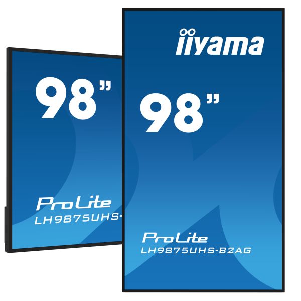 iiyama LH9875UHS-B2AG beeldkrant Digitale signage flatscreen 2,48 m (97.5") LED Wifi 500 cd/m² 4K Ultra HD Zwart Type processor Android 11 24/7 (LH9875UHS-B2AG)