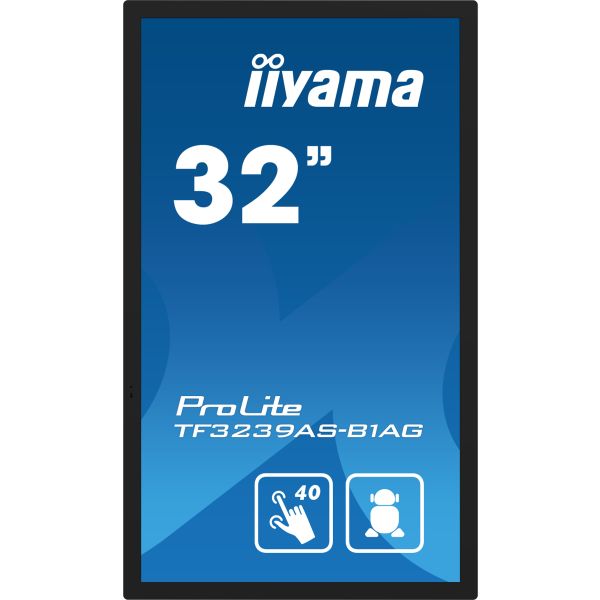 iiyama TF3239AS-B1AG computer monitor 80 cm (31.5") 1920 x 1080 Pixels Full HD LED Touchscreen Zwart (TF3239AS-B1AG)