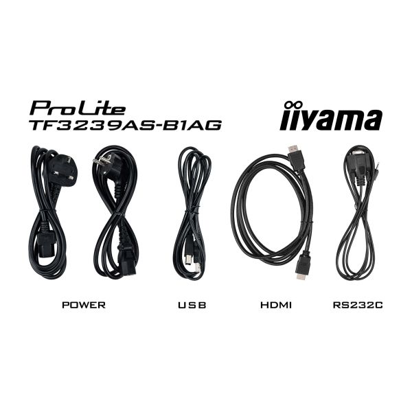 iiyama TF3239AS-B1AG beeldkrant Digitale signage flatscreen 80 cm (31.5") LED 500 cd/m² 2.4K Ultra HD Zwart Touchscreen Type processor Android 24/7 (TF3239AS-B1AG)