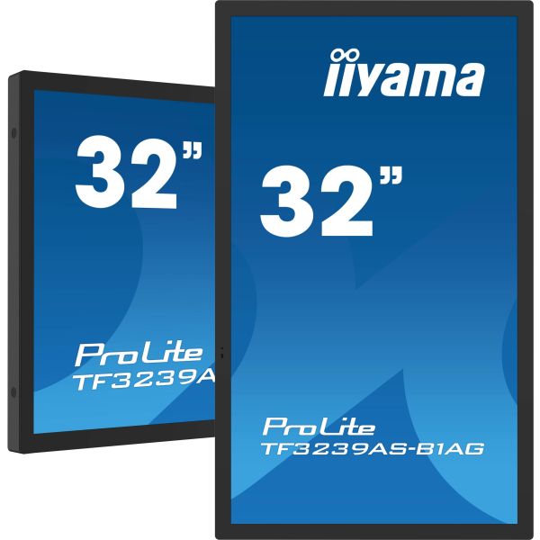 iiyama TF3239AS-B1AG beeldkrant Digitale signage flatscreen 80 cm (31.5") LED 500 cd/m² 2.4K Ultra HD Zwart Touchscreen Type processor Android 24/7 (TF3239AS-B1AG)