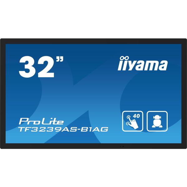 iiyama TF3239AS-B1AG beeldkrant Digitale signage flatscreen 80 cm (31.5") LED 500 cd/m² 2.4K Ultra HD Zwart Touchscreen Type processor Android 24/7 (TF3239AS-B1AG) iiyama TF3239AS-B1AG beeldkrant Digitale signage flatscreen 80 cm (31.5") LED 500 cd/m² 2.4K Ultra HD Zwart Touchscreen Type processor Android 24/7 (TF3239AS-B1AG)