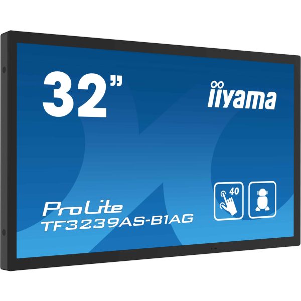 iiyama TF3239AS-B1AG beeldkrant Digitale signage flatscreen 80 cm (31.5") LED 500 cd/m² Full HD Zwart Touchscreen Type processor Android 24/7 (TF3239AS-B1AG) iiyama TF3239AS-B1AG beeldkrant Digitale signage flatscreen 80 cm (31.5") LED 500 cd/m² 2.4K Ultra HD Zwart Touchscreen Type processor Android 24/7 (TF3239AS-B1AG)