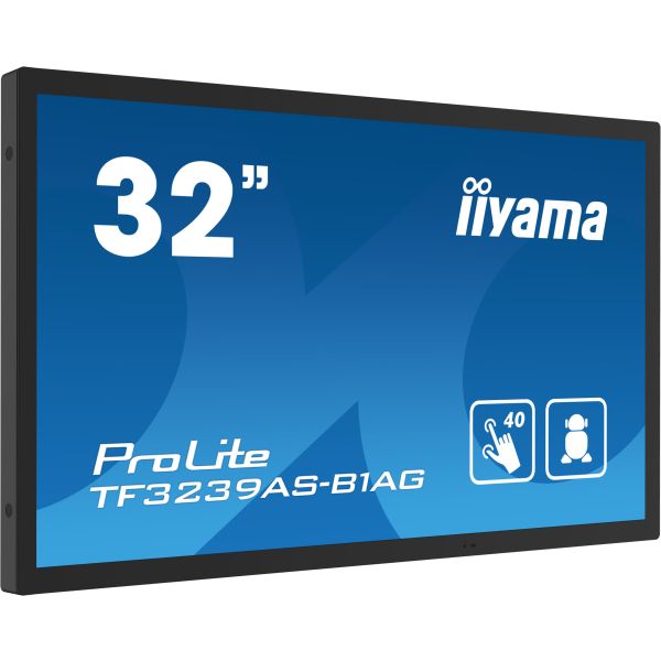 iiyama TF3239AS-B1AG computer monitor 80 cm (31.5") 1920 x 1080 Pixels Full HD LED Touchscreen Zwart (TF3239AS-B1AG)