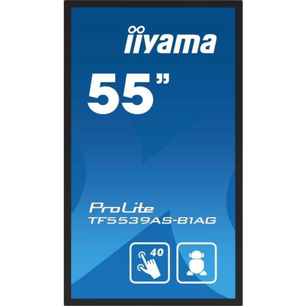 iiyama TF5539AS-B1AG beeldkrant Digitale signage flatscreen 138,7 cm (54.6") LED 500 cd/m² 4K Ultra HD Zwart Touchscreen Type processor Android 24/7 (TF5539AS-B1AG) iiyama TF5539AS-B1AG beeldkrant Digitale signage flatscreen 138,7 cm (54.6") LED 500 cd/m² 4K Ultra HD Zwart Touchscreen Type processor Android 24/7 (TF5539AS-B1AG)
