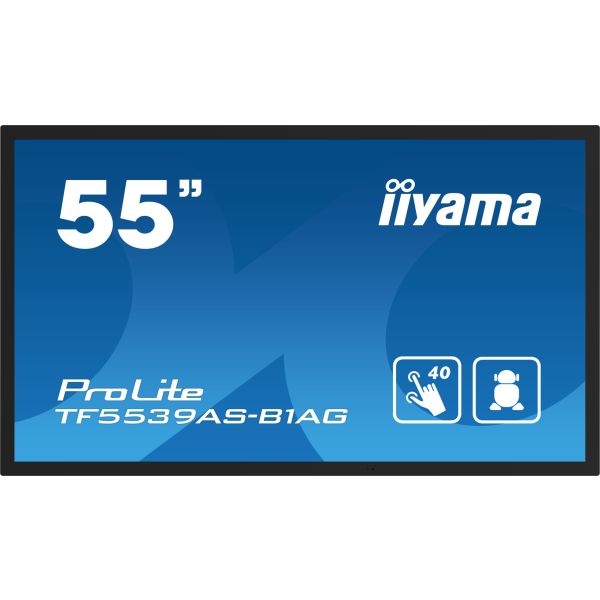 iiyama TF5539AS-B1AG beeldkrant Digitale signage flatscreen 138,7 cm (54.6") LED 500 cd/m² 4K Ultra HD Zwart Touchscreen Type processor Android 24/7 (TF5539AS-B1AG)