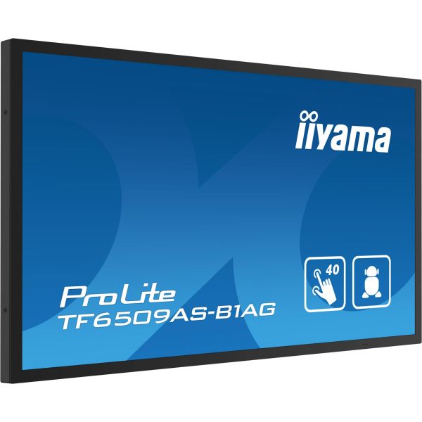 iiyama TF6539AS-B1AG beeldkrant Digitale signage flatscreen 163,8 cm (64.5") LED 500 cd/m² 4K Ultra HD Zwart Touchscreen Type processor Android 24/7 (TF6539AS-B1AG)