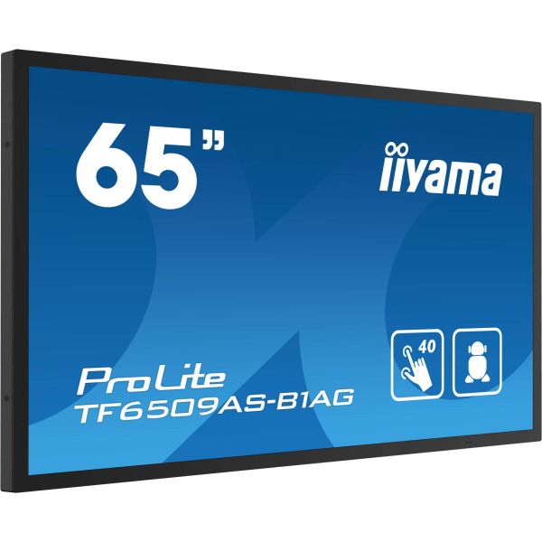 iiyama TF6539AS-B1AG beeldkrant Digitale signage flatscreen 163,8 cm (64.5") LED 500 cd/m² 4K Ultra HD Zwart Touchscreen Type processor Android 24/7 (TF6539AS-B1AG)