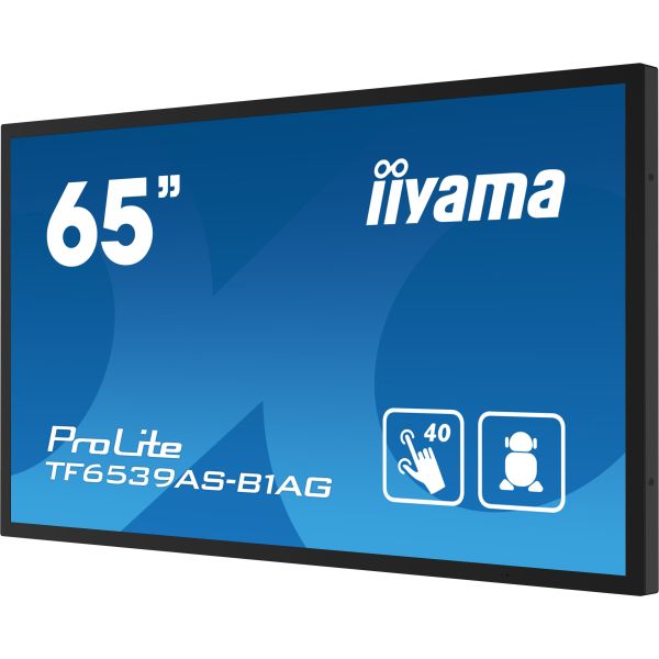 iiyama TF6539AS-B1AG beeldkrant Kiosk-ontwerp 163,8 cm (64.5") LED 435 cd/m² 4K Ultra HD Zwart Touchscreen Type processor Android 11 24/7 (TF6539AS-B1AG) 1/13 iiyama TF6539AS-B1AG beeldkrant Kiosk-ontwerp 163,8 cm (64.5") LED 435 cd/m² 4K Ultra HD Zwart Touchscreen Type processor Android 11 24/7 (TF6539AS-B1AG)