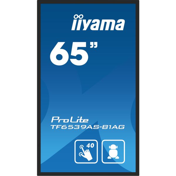 iiyama TF6539AS-B1AG beeldkrant Kiosk-ontwerp 163,8 cm (64.5") LED 435 cd/m² 4K Ultra HD Zwart Touchscreen Type processor Android 11 24/7 (TF6539AS-B1AG) 1/13 iiyama TF6539AS-B1AG beeldkrant Kiosk-ontwerp 163,8 cm (64.5") LED 435 cd/m² 4K Ultra HD Zwart Touchscreen Type processor Android 11 24/7 (TF6539AS-B1AG)