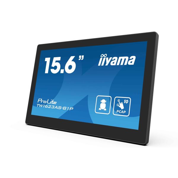 iiyama TW1623AS-B1P beeldkrant Interactief flatscreen 39,6 cm (15.6") Wifi 450 cd/m² Double Full HD Zwart Touchscreen Type processor Android 24/7 (TW1623AS-B1P)