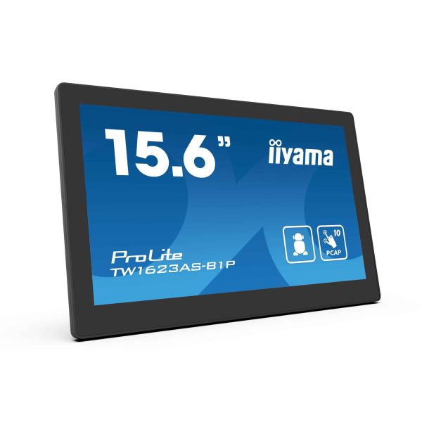 iiyama TW1623AS-B1P beeldkrant Interactief flatscreen 39,6 cm (15.6") Wifi 450 cd/m² Double Full HD Zwart Touchscreen Type processor Android 24/7 (TW1623AS-B1P)