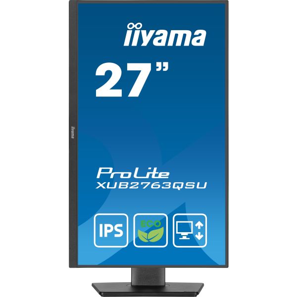 iiyama ProLite XUB2763QSU-B1 computer monitor 68,6 cm (27") 2560 x 1440 Pixels Quad HD LED Zwart (XUB2763QSU-B1) iiyama ProLite XUB2763QSU-B1 computer monitor 68,6 cm (27") 2560 x 1440 Pixels Quad HD LED Zwart (XUB2763QSU-B1)