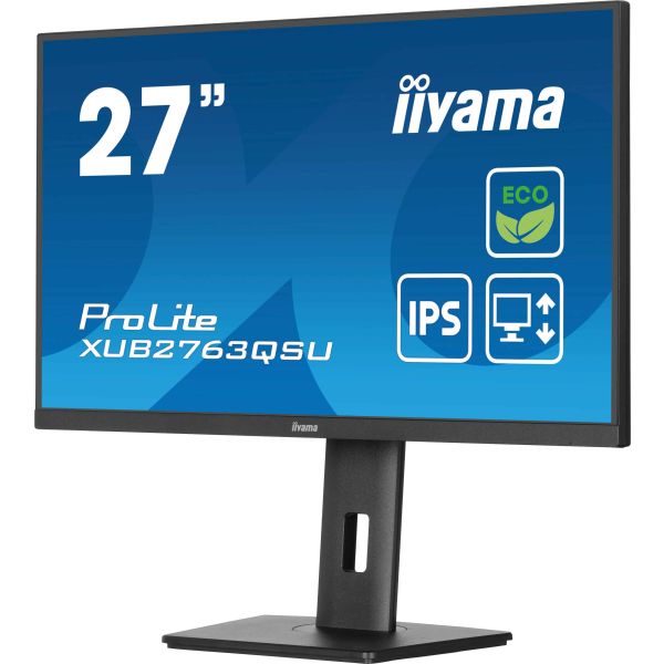 iiyama ProLite XUB2763QSU-B1 computer monitor 68,6 cm (27") 2560 x 1440 Pixels Full HD LED Zwart (XUB2763QSU-B1)