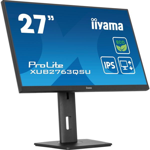 iiyama ProLite XUB2763QSU-B1 computer monitor 68,6 cm (27") 2560 x 1440 Pixels Quad HD LED Zwart (XUB2763QSU-B1) iiyama ProLite XUB2763QSU-B1 computer monitor 68,6 cm (27") 2560 x 1440 Pixels Quad HD LED Zwart (XUB2763QSU-B1)