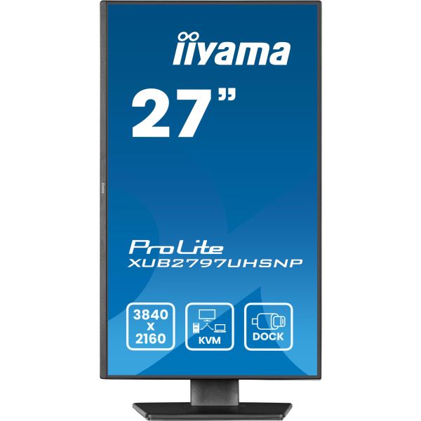 iiyama ProLite XUB2797UHSNP-B1 computer monitor 68,6 cm (27") 3840 x 2160 Pixels 4K Ultra HD LED Zwart (XUB2797UHSNP-B1) iiyama ProLite XUB2797UHSNP-B1 computer monitor 68,6 cm (27") 3840 x 2160 Pixels 4K Ultra HD LED Zwart (XUB2797UHSNP-B1)