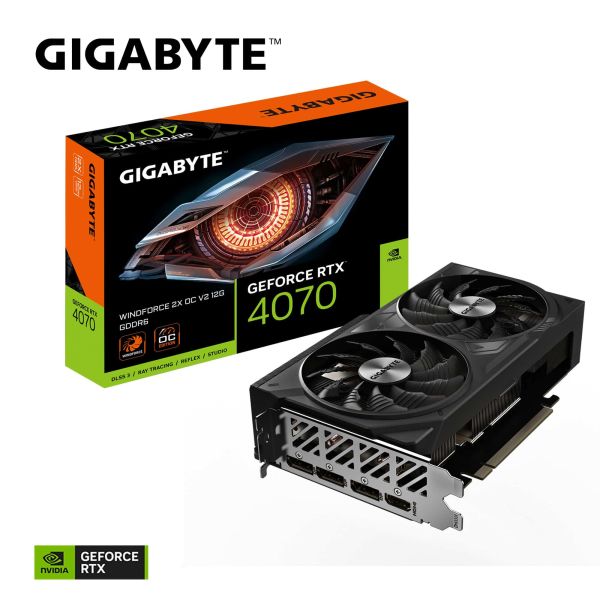 GIGABYTE GeForce RTX 4070 WINDFORCE 2X OC V2 12G NVIDIA 12 GB GDDR6 (GV-N4070WF2OCV2-12GD)