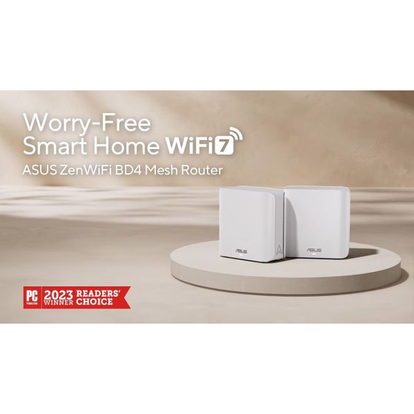 ASUS ZenWiFi BD4 Dual-band (2.4 GHz / 5 GHz) Wi-Fi 7 (802.11be) Wit 2 Intern (90IG0960-MO3C00)